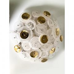  SimoEng Contemporary Venied White Disks Murano Glass Flush Mount by Simoeng - 3744586