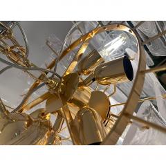  SimoEng Contemporary Venied White Listelli Alabastro Murano Glass Style Chandelier - 4209019