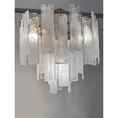  SimoEng Contemporary Venied White Listelli Alabastro Murano Glass Style Chandelier - 4209023