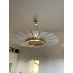  SimoEng Contemporary Venied White Marguerite Murano Style Glass Gold Chandelier - 4029400