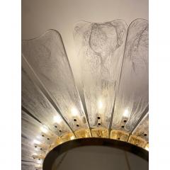  SimoEng Contemporary Venied White Marguerite Murano Style Glass Gold Chandelier - 4029407