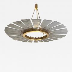  SimoEng Contemporary Venied White Marguerite Murano Style Glass Gold Chandelier - 4031116