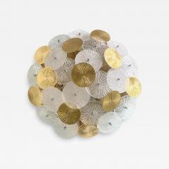  SimoEng Contemporary Water Lily Brass and Murano Glass Sputnik Flush Mount - 3745183