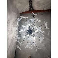  SimoEng Contemporary White Butterfly Murano Glass Sputnik Chandelier - 4209186