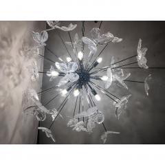  SimoEng Contemporary White Butterfly Murano Glass Sputnik Chandelier - 4209187