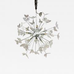  SimoEng Contemporary White Butterfly Murano Glass Sputnik Chandelier - 4209860