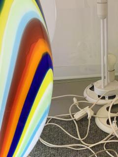  SimoEng Contemporary White Egg Lamp in Murano Style Glass With Multicolored Reeds - 2830743