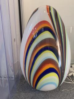  SimoEng Contemporary White Egg Lamp in Murano Style Glass With Multicolored Reeds - 2830744
