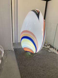  SimoEng Contemporary White Egg Lamp in Murano Style Glass With Multicolored Reeds - 2830745
