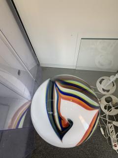  SimoEng Contemporary White Egg Lamp in Murano Style Glass With Multicolored Reeds - 2830750