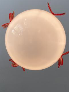  SimoEng Contemporary white and red butterfly Sphere Pendant in Murano Glass by Simoeng - 3099411