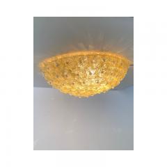  SimoEng Early 21st Century Gold Flowers Murano Glass Flush Mount - 3232750