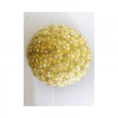  SimoEng Early 21st Century Gold Flowers Murano Glass Flush Mount - 3232752