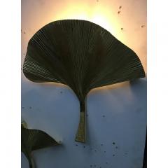 SimoEng Fan Leaf Motif Gold Metal Wall Sconces a Pair - 3645998