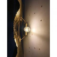  SimoEng Fan Leaf Motif Gold Metal Wall Sconces a Pair - 3646000