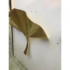  SimoEng Fan Leaf Motif Gold Metal Wall Sconces a Pair - 3646002