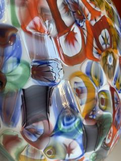 SimoEng Floral Multicolor Murano Style Glass Egg Small Table Lamp - 2830779