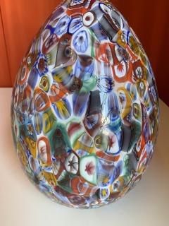  SimoEng Floral Multicolor Murano Style Glass Egg Small Table Lamp - 2830782