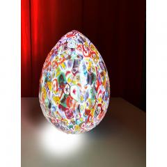  SimoEng Floral Multicolor Murano Style Glass Egg Small Table Lamp - 3530534