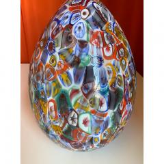 SimoEng Floral Multicolor Murano Style Glass Egg Small Table Lamp - 3530538