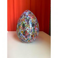  SimoEng Floral Multicolor Murano Style Glass Egg Small Table Lamp - 3530539