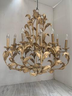  SimoEng Florentine Art Gold Handmade Painted Metal 10 Light Wrought Iron Chandelier - 2830659