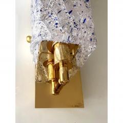  SimoEng Gold Wall Sconces with Blue Graniglia Murano Glass by Simoeng for Simoeng - 4705298