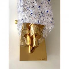  SimoEng Gold Wall Sconces with Blue Graniglia Murano Glass by Simoeng for Simoeng - 4705299