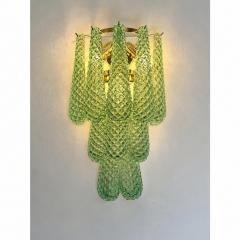  SimoEng Graniglia Green Conchiglie Murano Glass Gold Wall Sconce by Simoeng Lot of 2 - 4718514