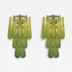  SimoEng Graniglia Green Conchiglie Murano Glass Gold Wall Sconce by Simoeng Lot of 2 - 4718783