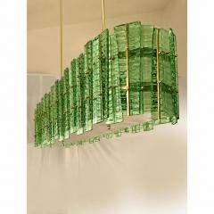 SimoEng Green Contemporary Modern Italian Tropical Murano Glass Gold Chandelier - 4685437