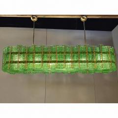  SimoEng Green Contemporary Modern Italian Tropical Murano Glass Gold Chandelier - 4685438