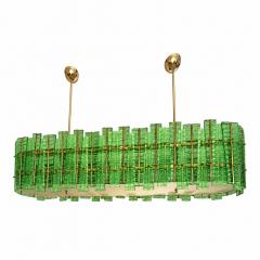 SimoEng Green Contemporary Modern Italian Tropical Murano Glass Gold Chandelier - 4685439