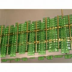  SimoEng Green Contemporary Modern Italian Tropical Murano Glass Gold Chandelier - 4685440