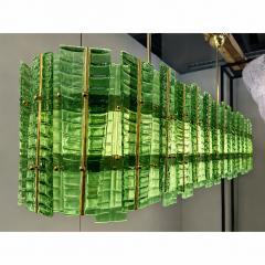  SimoEng Green Contemporary Modern Italian Tropical Murano Glass Gold Chandelier - 4685441