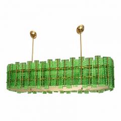  SimoEng Green Contemporary Modern Italian Tropical Murano Glass Gold Chandelier - 4735554