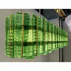  SimoEng Green Contemporary Modern Italian Tropical Murano Glass Gold Chandelier - 4735560