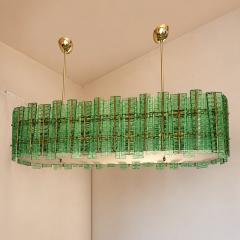  SimoEng Green Contemporary Modern Italian Tropical Murano Glass Gold Chandelier - 4735561