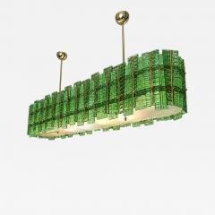  SimoEng Green Contemporary Modern Italian Tropical Murano Glass Gold Chandelier - 4738747