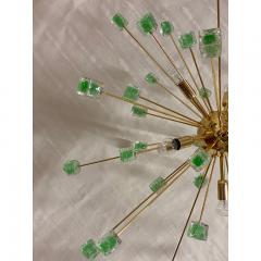  SimoEng Green Cubes Murano Glass Gold Sputnik Chandelier - 3530491