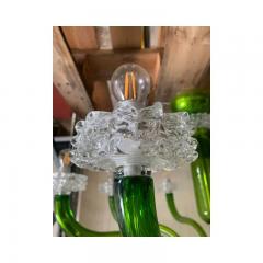  SimoEng Green Murano Glass Chandelier with Trasparent Rostrato Boubeches from Simoeng - 4685807