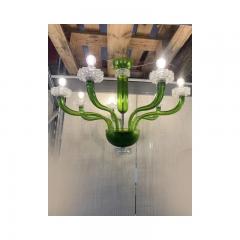  SimoEng Green Murano Glass Chandelier with Trasparent Rostrato Boubeches from Simoeng - 4685815