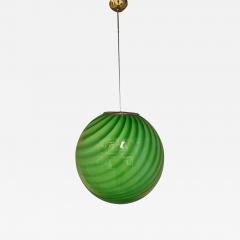  SimoEng Green Swirling Sphere Pendant in Murano Style Glass Italian Art - 4087393