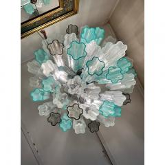  SimoEng Green and Fum Tronchi Murano Style Glass Chandelier - 3964938