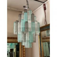  SimoEng Green and Fum Tronchi Murano Style Glass Chandelier - 3964940