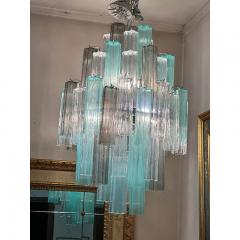  SimoEng Green and Fum Tronchi Murano Style Glass Chandelier - 3964941