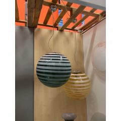  SimoEng Green and White Swiriling Sphere Pendant in Murano Style Glass Italian - 4086543