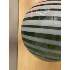  SimoEng Green and White Swiriling Sphere Pendant in Murano Style Glass Italian - 4086546