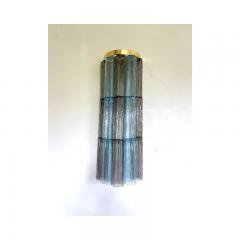  SimoEng Grey and Light Blue Murano Glass Tronchi Sconces by Simoeng Set of 2 - 4685797
