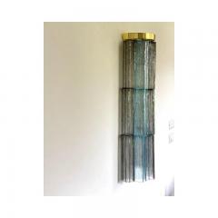  SimoEng Grey and Light Blue Murano Glass Tronchi Sconces by Simoeng Set of 2 - 4685800